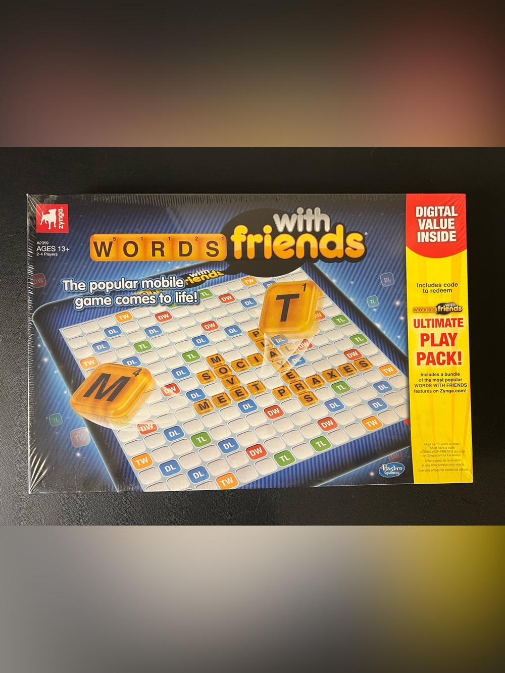 Words With Friends Board Game, Zynga/Hasbro Family Gaming 2012 New Sealed